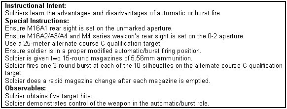Figure 7-11. Automatic or burst fire training program.