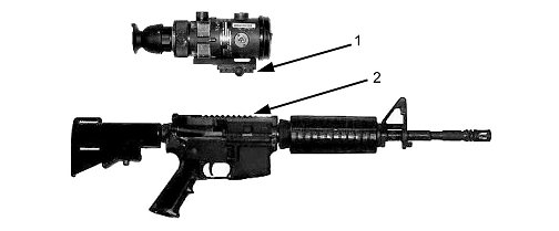 Figure 2-39. AN/PVS-4 on the M4/M4-MWS-series weapon.
