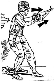Figure 7-34. Weapon held at the high ready.
